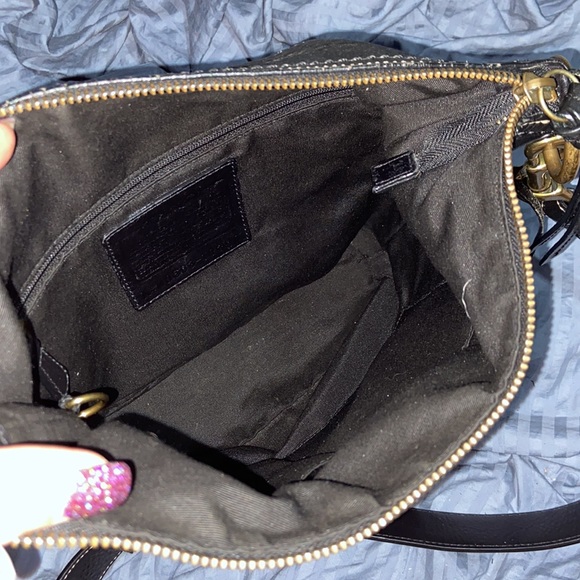 EUC VINTAGE COACH CHELSEA  LACED DUFFLE CROSSBODY SHOULDER BAG 10399 black - Picture 10 of 11